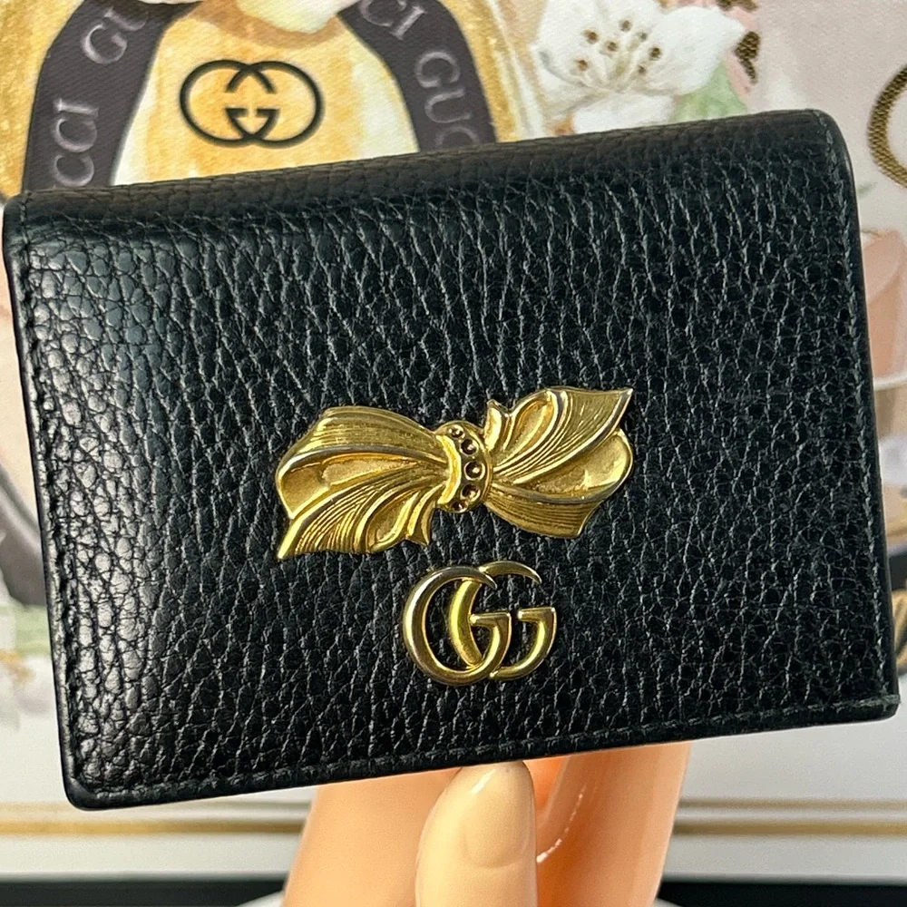 GUCCI GG Marmont Bow Leather Compact Wallet 🤩🔥 - Picture 5 of 17